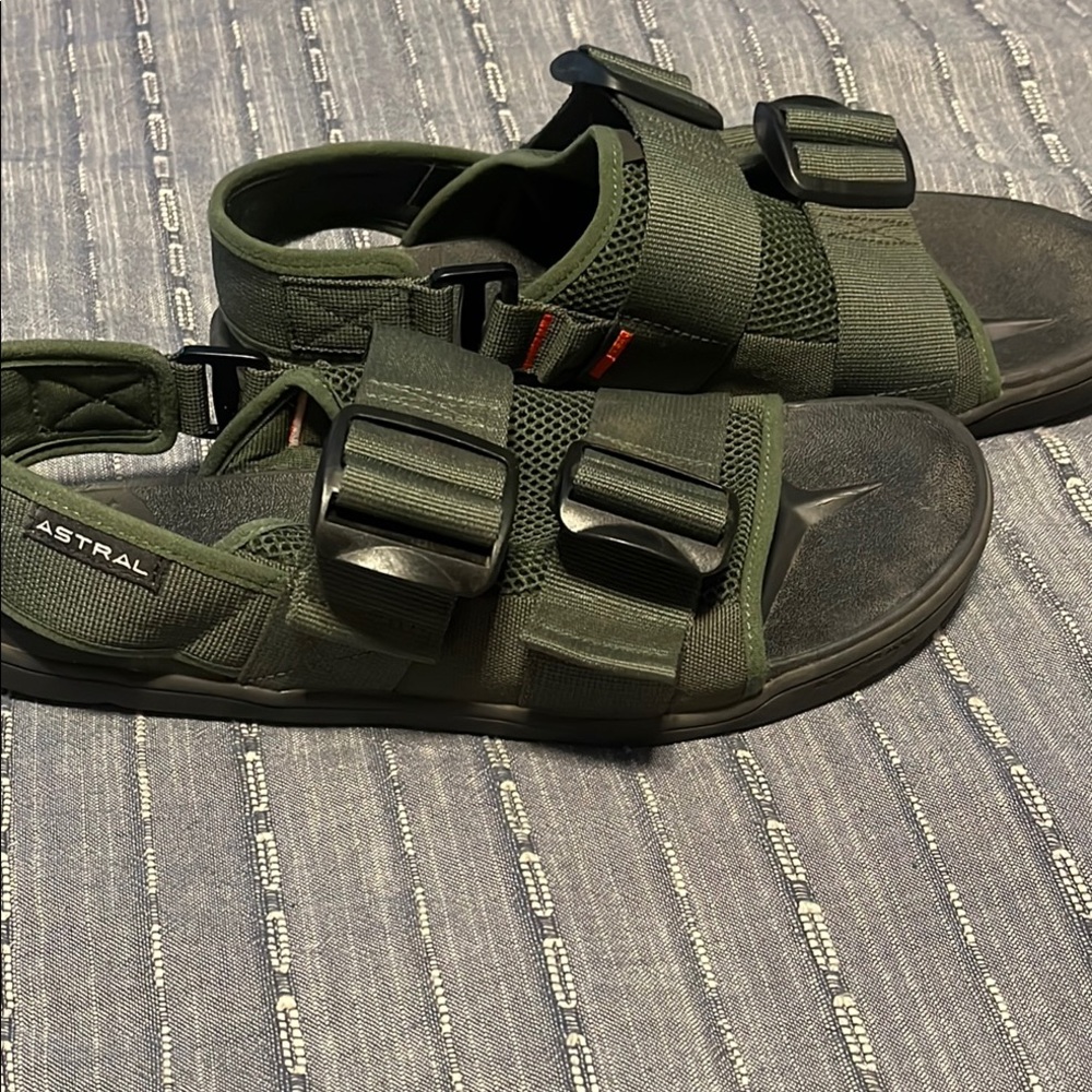 Astral Green Sandals with Buckle Straps